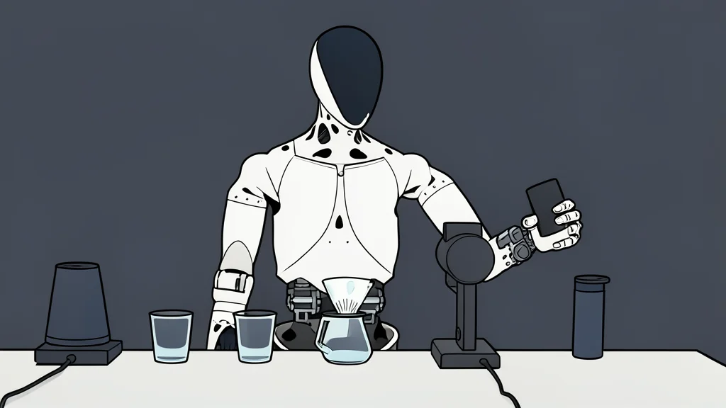 A sleek, metallic humanoid figure standing on a polished factory floor