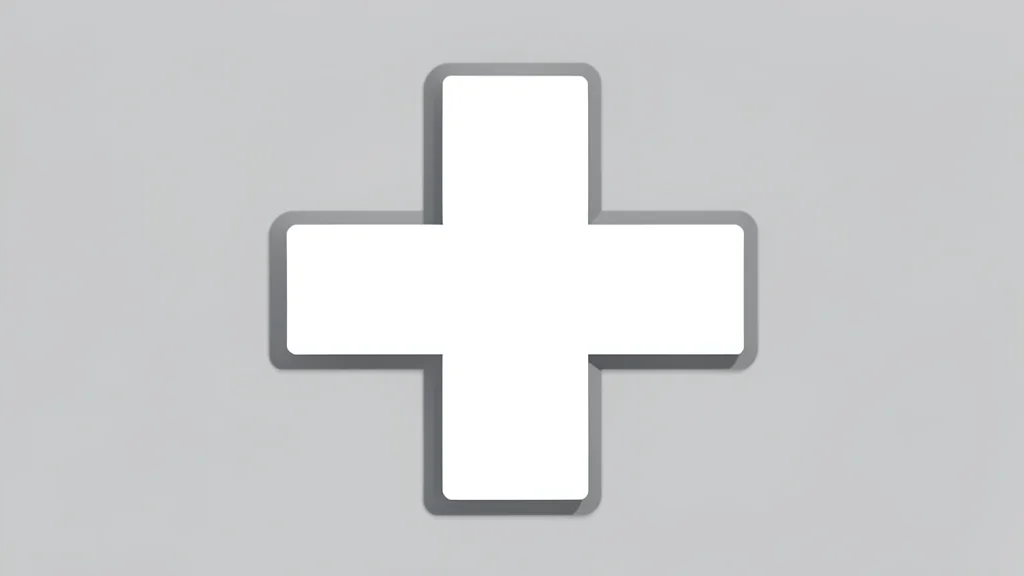 A white medical cross symbol on a plain background