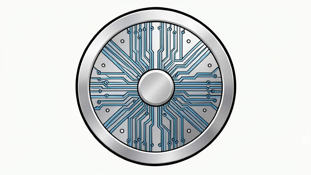 A close-up view of a complex silicon wafer with intricate circuit patterns