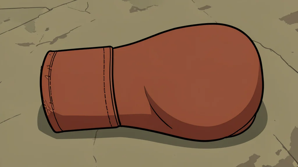 A pair of red boxing gloves resting on a canvas floor