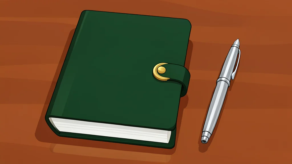 A stack of old paper banknotes and a quill pen resting on a wooden desk