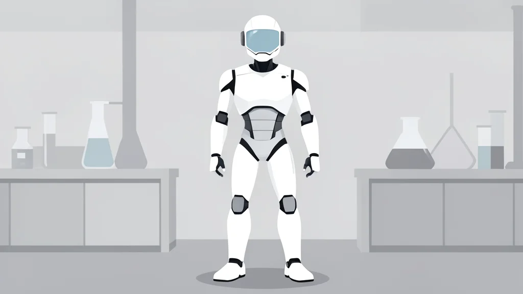 A sleek, white humanoid robot standing in a minimalist laboratory setting