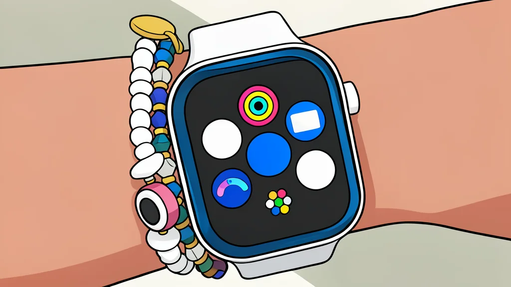 A sleek modern smartwatch with a round face and digital crown resting on a neutral surface