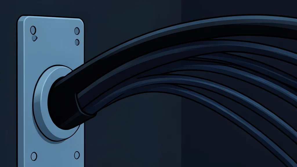 A vast, dimly lit server room with rows of tall, black metal cabinets and blinking indicator lights