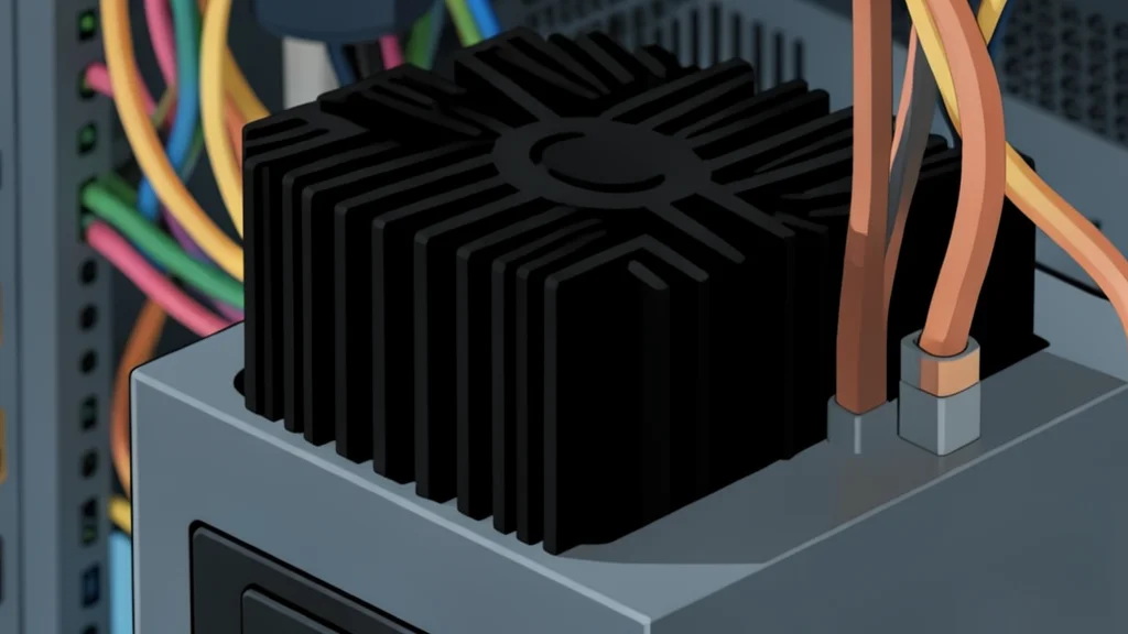 A silicon carbide semiconductor chip mounted on a green circuit board