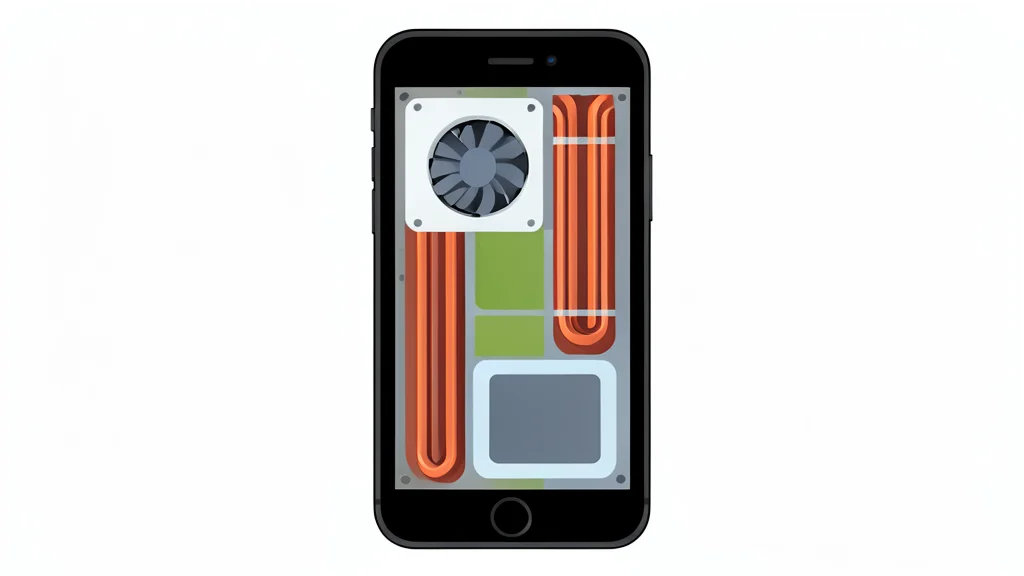 A cross-section of a smartphone showing internal cooling fans and liquid metal heat pipes.