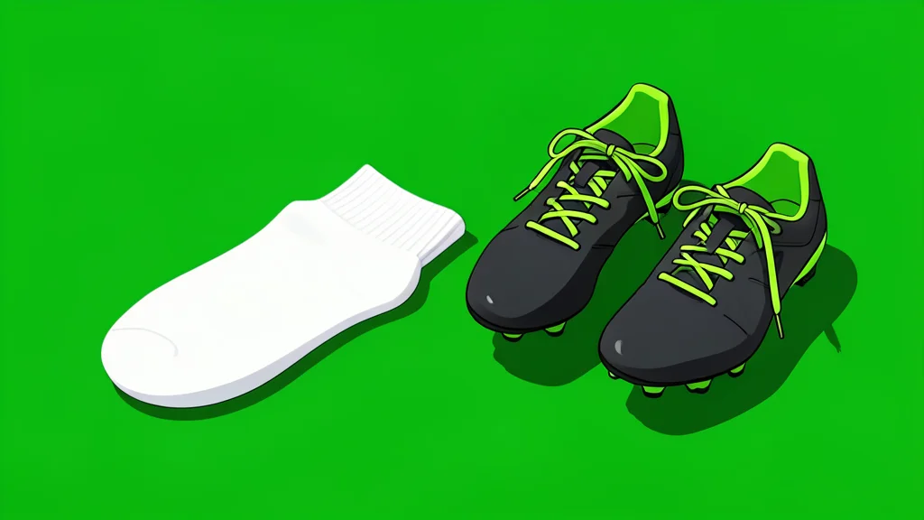 A pair of athletic cleats resting on a green grass pitch