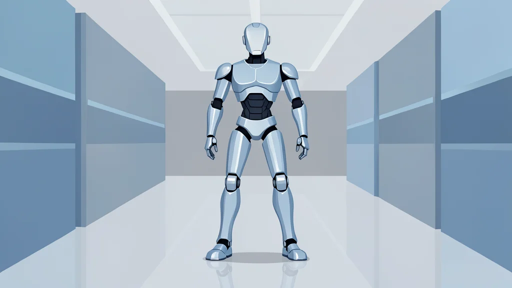 A bipedal humanoid robot standing on a polished retail floor