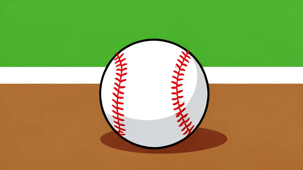 A baseball resting on the lush green grass of a stadium field under bright stadium lights.