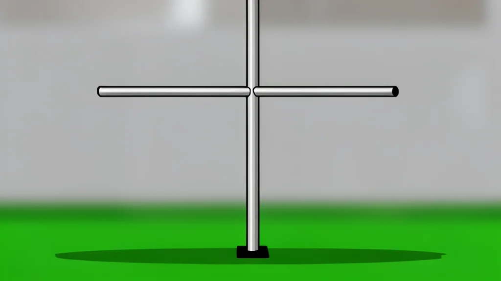 A green football field with white yard lines and a goalpost in the distance.