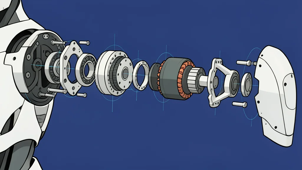 A close-up view of a complex mechanical joint with interlocking gears and hydraulic pistons