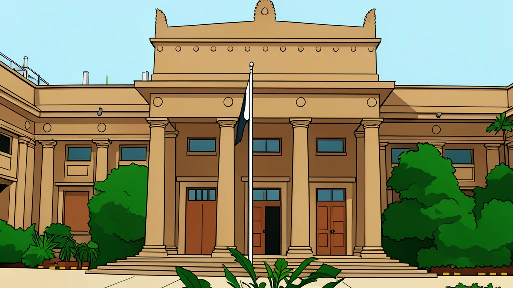 A central bank building facade with a large clock face