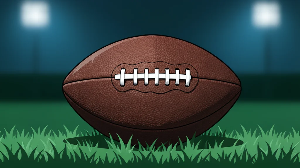 A grassy football field with white yard lines stretching into the distance under a clear sky
