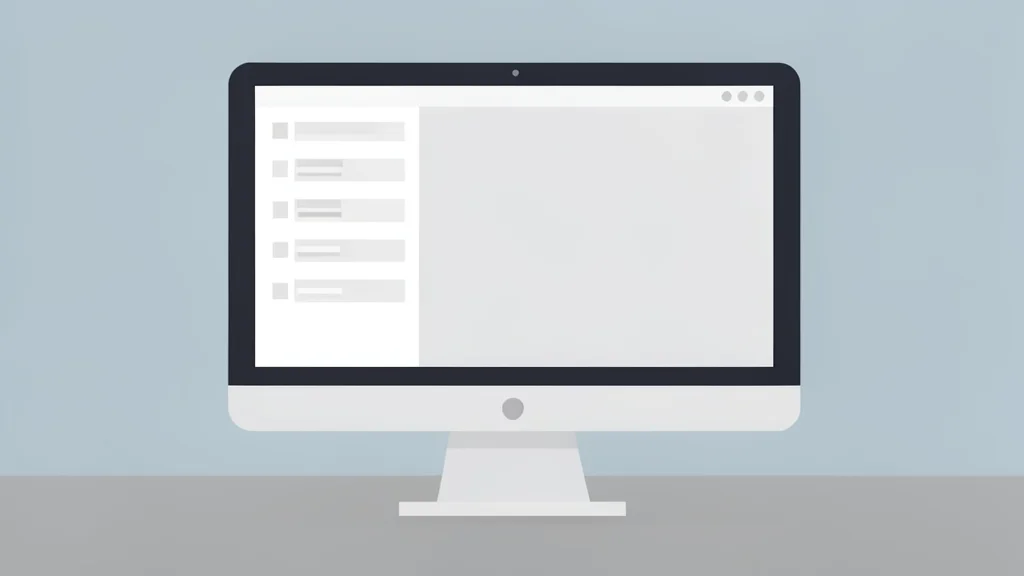 A minimalist computer monitor displaying a clean, organized sidebar interface