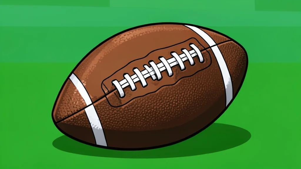 A grassy football field with white yard lines stretching into the distance under a clear sky