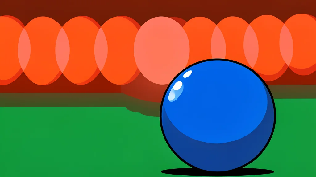A red snooker ball resting on a green felt surface next to a wooden cue tip