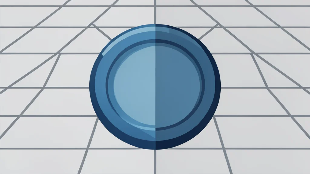 A digital coin resting on a virtual grid