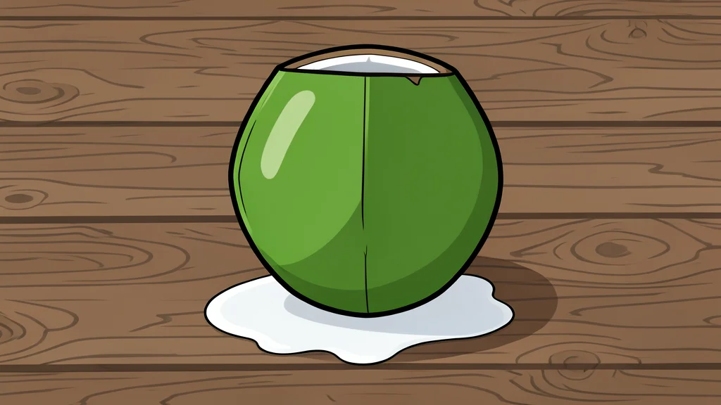 A cluster of fresh green coconuts resting on a wooden surface