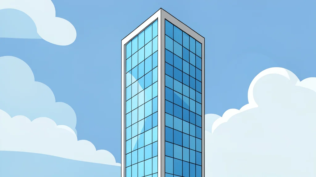 A modern glass skyscraper reflecting a cloudy sky