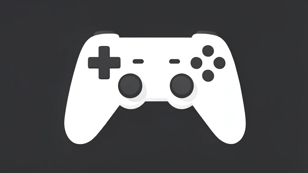 A white game controller resting on a dark surface