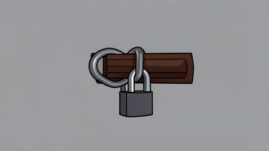 A row of closed office doors with a padlock on one