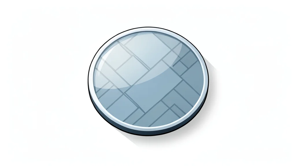 A polished silicon wafer resting on a clean, white surface