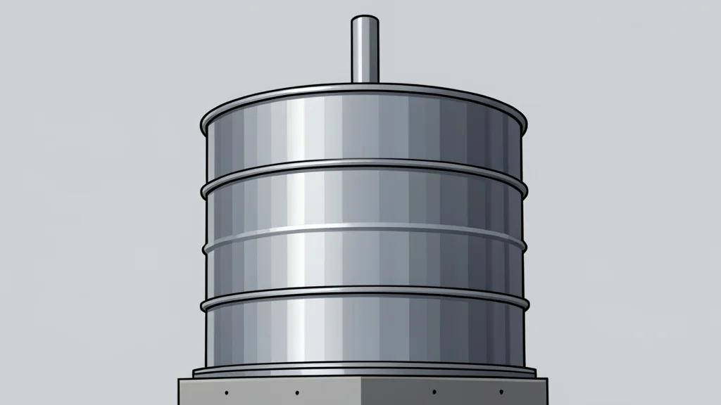 A cluster of industrial oil storage tanks and pipelines under a clear sky