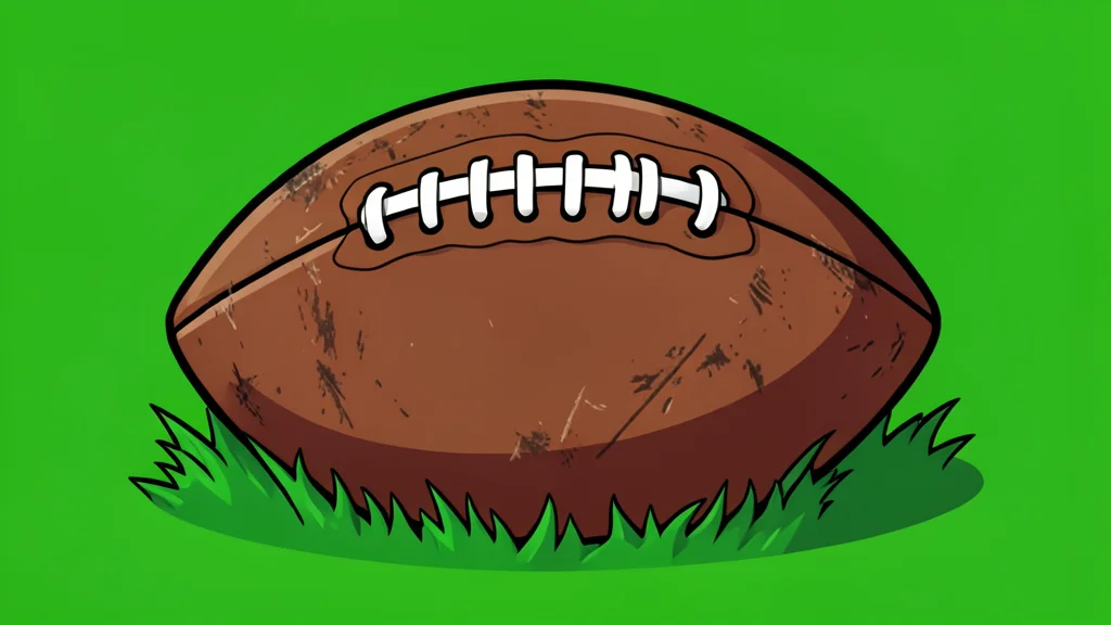A green football field with white yard lines stretching into the distance under stadium lights