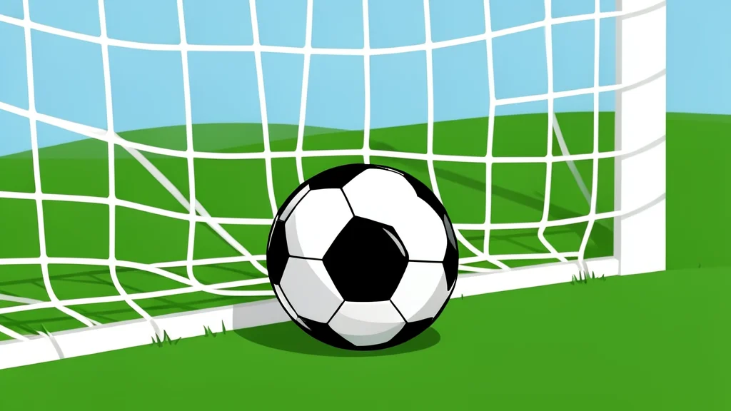 A green grass football pitch with white boundary lines and a goal net in the background