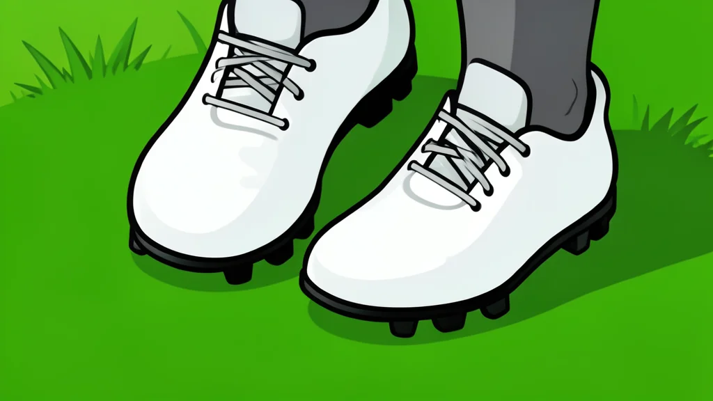 A polished American football resting on green grass