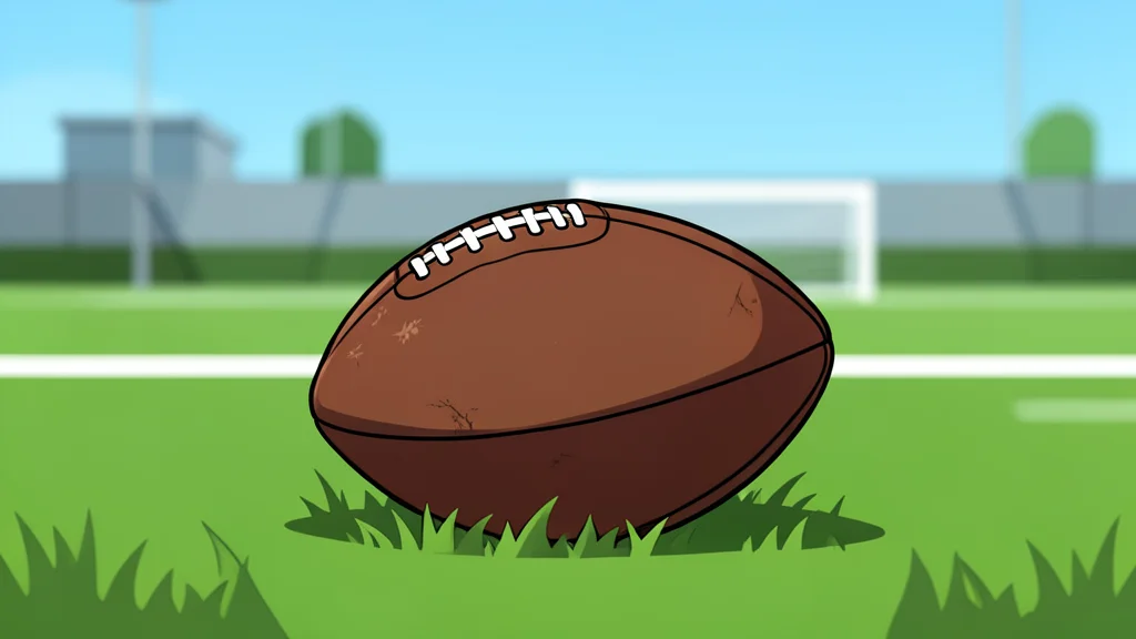 A green grass football field with white yard lines and goalposts in the distance