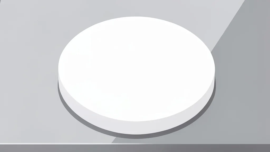 A clean, white wafer resting on a polished metal surface in a sterile laboratory environment