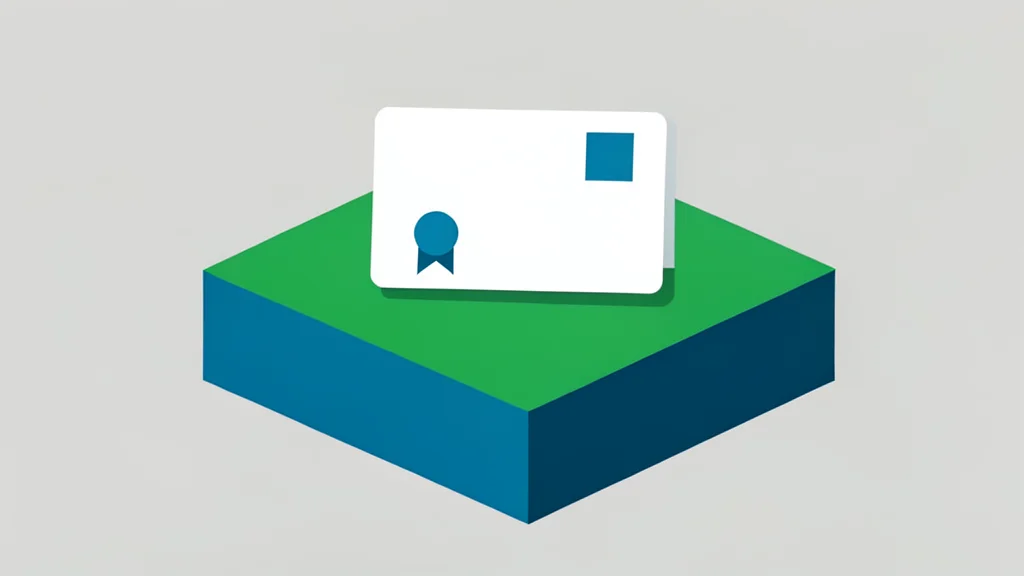 A digital stock certificate resting on a large blockchain block