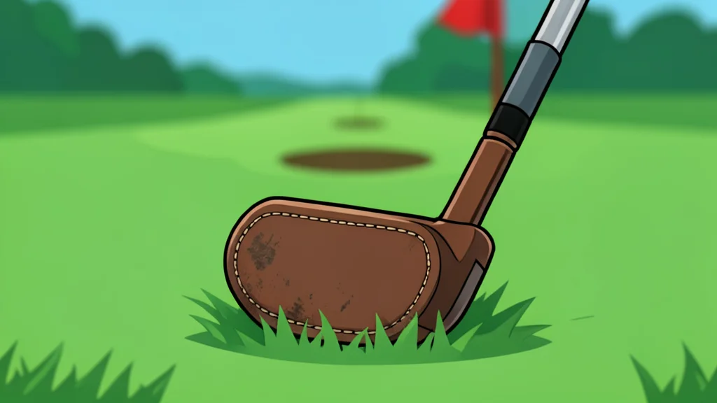 A golf flagstick standing in a green cup on a manicured course