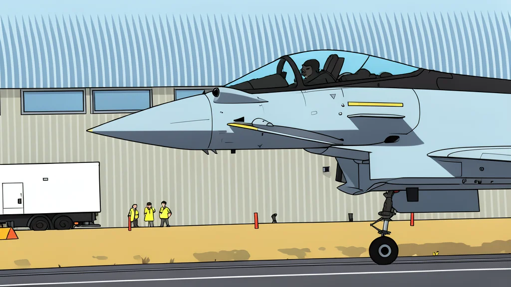 A Eurofighter Typhoon jet taking off from a runway