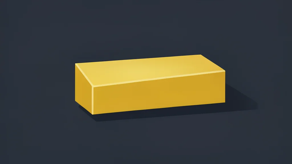 A polished gold bar resting on a dark surface