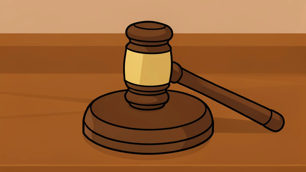 A traditional wooden gavel resting on a polished desk surface