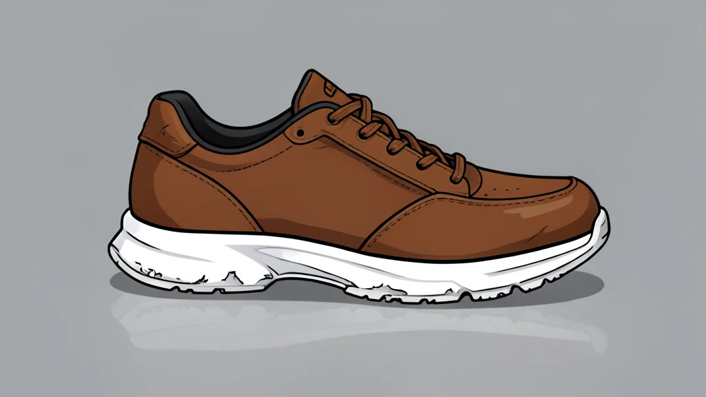 A pair of athletic sneakers resting on a wooden floor
