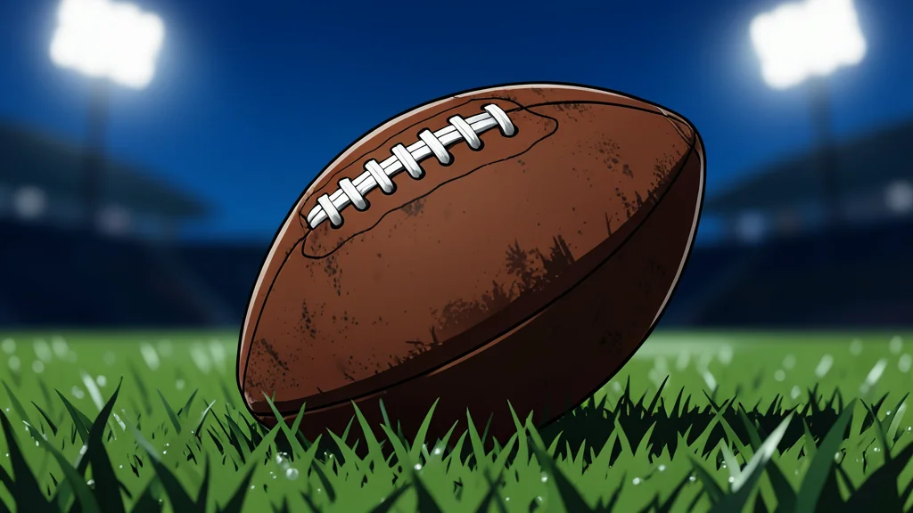 A vast, open-air stadium with green grass and white yard lines stretching into the distance under a clear sky.