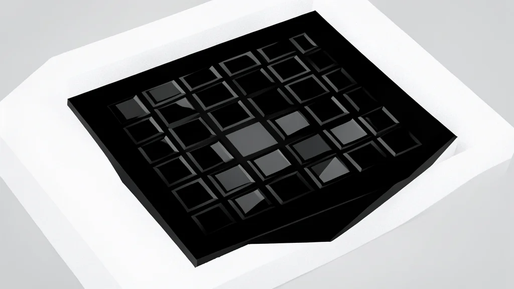 A close-up view of a silicon microchip with intricate circuit patterns etched into its surface