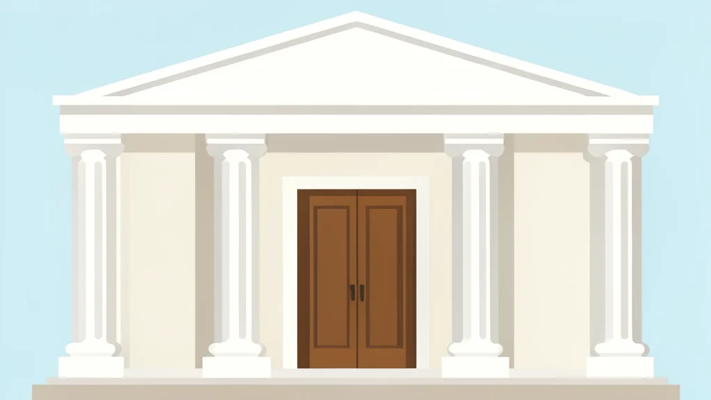 A marble courthouse facade with tall columns and a heavy wooden door