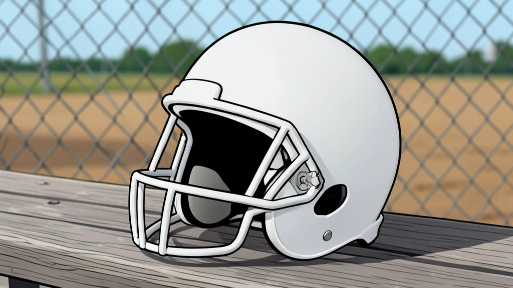 A single football resting on the green grass of a stadium field.