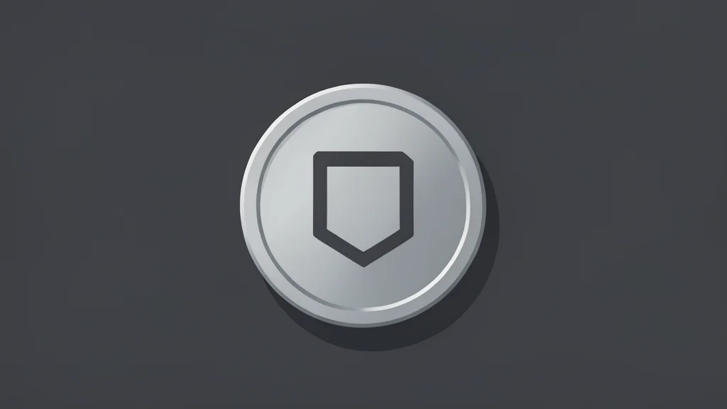 A sleek, metallic digital coin resting on a smooth, dark surface