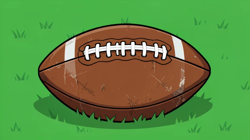 A green football field with white yard lines under stadium lights