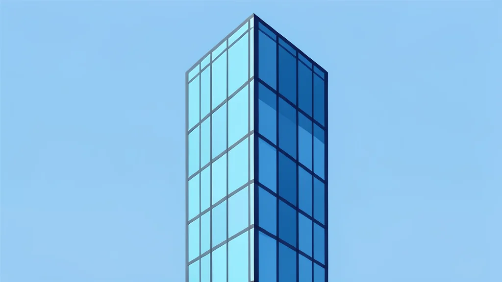 A modern glass skyscraper reflecting the sky