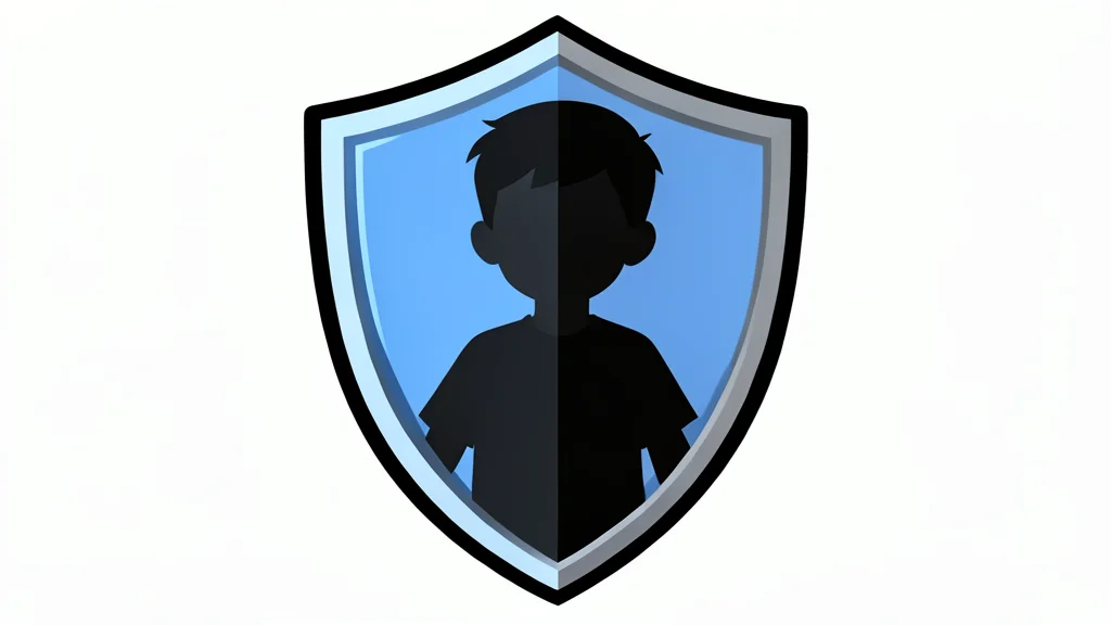 A digital shield protecting a silhouette of a child