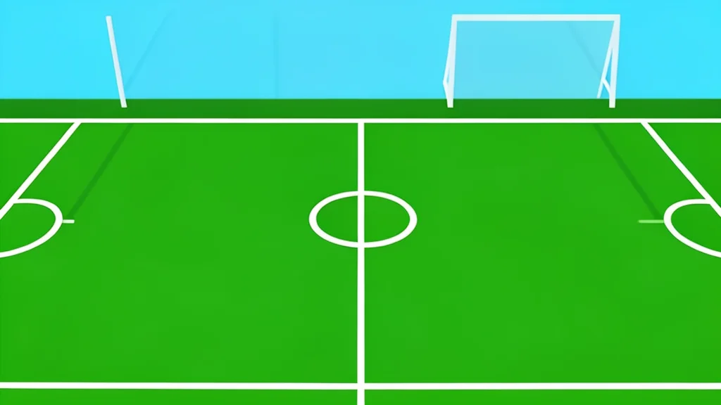 A green grass football field with white yard lines and goalposts in the distance