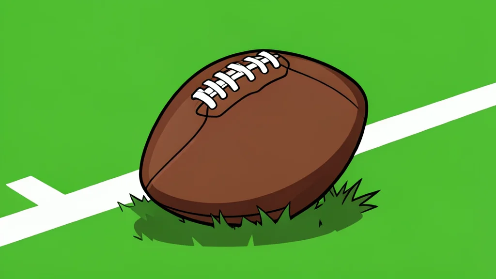 A football helmet resting on a grassy field next to a white yard line