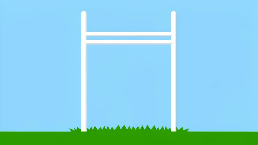 A green grass football field with white yard lines stretching into the distance under a clear sky
