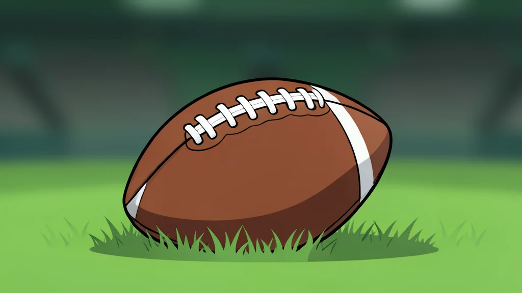 A football resting on green grass